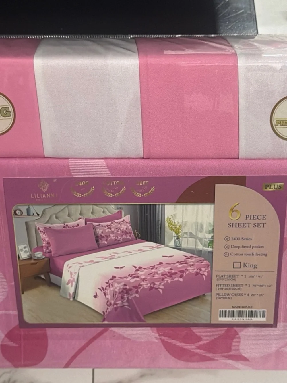 Pink 6-Piece King Sheet Set